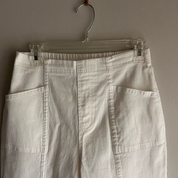 Denim&Co Pants - Y2K Denim & Co White Pull-On Wide Leg Capris